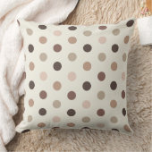 茶色の色調の幾何学的水玉模様パターン クッション (ブランケット)