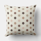 茶色の色調の幾何学的水玉模様パターン クッション (裏面)