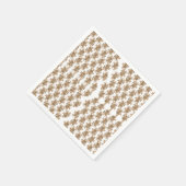茶色の花が付いた白い背景 スタンダードカクテルナプキン (角)