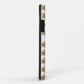 茶色の花が付いた白い背景 Case-Mate iPhoneケース (裏面/右)