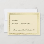 茶色の花のクロス 返信カード (裏面)