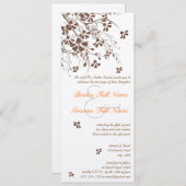 茶色の花の渦巻き結婚式招待状 招待状 (正面/裏面)