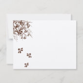 茶色の花の結婚式の返信カード 出欠カード (裏面)