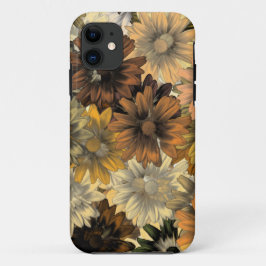 茶色の花柄 iPhone 11 ケース
