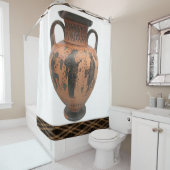 茶色の花瓶のシャワーカーテン模様 シャワーカーテン (インサイチュ)