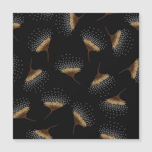 茶色の花、シームレスな黒の背景。