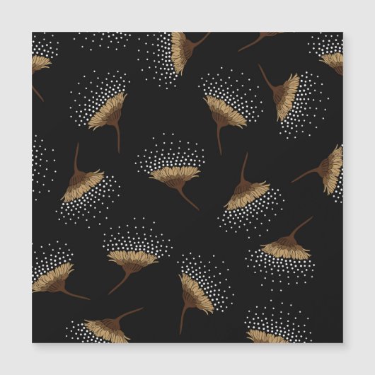 茶色の花、シームレスな黒の背景。 (正面)