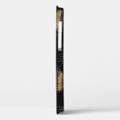 茶色の花、シームレスな黒の背景。 Case-Mate iPhoneケース (裏面 / 左)