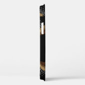 茶色の花、シームレスな黒の背景。 Case-Mate iPhoneケース (裏面 / 右)