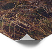 茶色の草花の上に茶色と黒の動物の群れ ポスター (角)