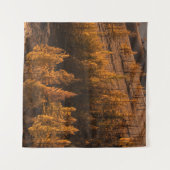 茶色の葉を持つ木の風景写真 タペストリー (正面(横))