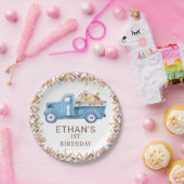 茶色の葉カボチャのトラック1st誕生日 ペーパープレート (パーティー)
