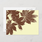茶色の葉スタンプ ポストカード (正面/裏面)