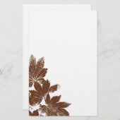 茶色の葉スタンプ 便箋