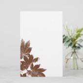 茶色の葉スタンプ 便箋