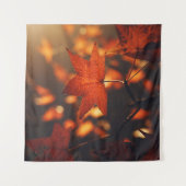 茶色の葉植物 タペストリー (正面(横))