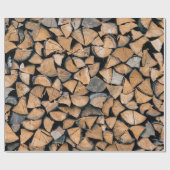 茶色の薪の山 ラッピングペーパー (フラット)