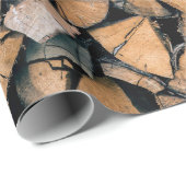 茶色の薪の山 ラッピングペーパー (ロールコーナー)