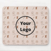 茶色の薬局のビジネスパターン マウスパッド (正面)