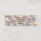 茶色の蝶のパターン スキニー名刺 (裏面)