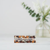 茶色の蝶のパターン スキニー名刺 (スタンド正面)