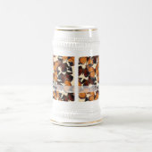 茶色の蝶のパターン ビールジョッキ (中央)