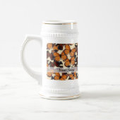 茶色の蝶のパターン ビールジョッキ (左)