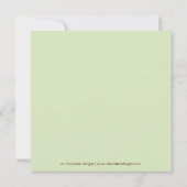 茶色の蝶結びが付いたキリン柄のベビーシャワー招待状 招待状 (裏面)