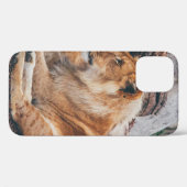 茶色の表面に横たわる獅子と雌獅子 Case-Mate iPhoneケース (裏面 (横))