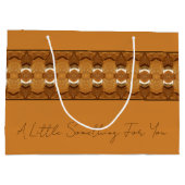 茶色の装飾金ゴールド ラージペーパーバッグ (裏面)