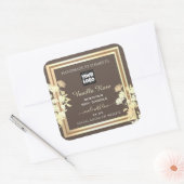 茶色の製品の包装ラベル金ゴールドフレームとロゴ スクエアシール (封筒)