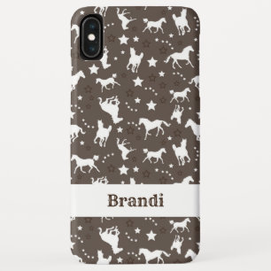 茶色の西の馬のパタカスタマイズーン iPhone XS MAXケース