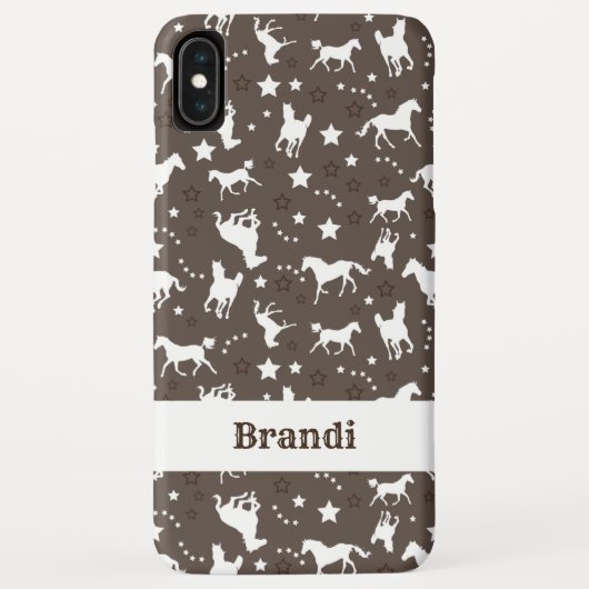 茶色の西の馬のパタカスタマイズーン Case-Mate iPhoneケース (裏面)