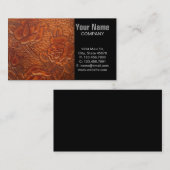 茶色の西欧諸国の女性のカーボーイの花柄の革 名刺 (正面/裏面)