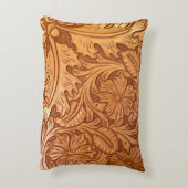 茶色の西素朴国の工具革 アクセントクッション (裏面(縦))