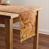 茶色の西素朴国の工具革 ショートテーブルランナー (インサイチュ)