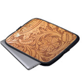 茶色の西素朴国の工具革 ラップトップスリーブ (正面下部)