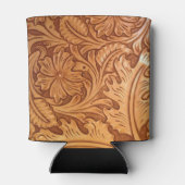 茶色の西素朴国の工具革 缶クーラー (裏面)