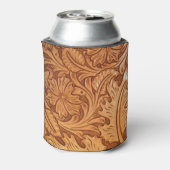 茶色の西素朴国の工具革 缶クーラー (缶裏面)
