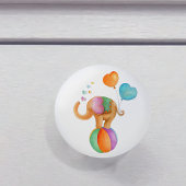 茶色の象のウィムシーな水色のサーカスのドアノブ セラミックノブ