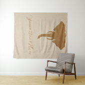 茶色の象の頭の素朴なサファリスタイルのジャングル タペストリー (インサイチュ(横))