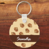 茶色の貝殻の模様 キーホルダー (正面)