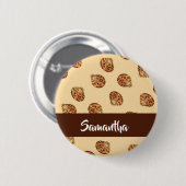 茶色の貝殻の模様 缶バッジ (正面&裏面)