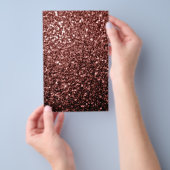茶色の赤いフェイクグリッター チラシ (ハンドル)