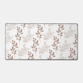 茶色の赤いレトロヴィンテージ葉パターン デスクマット (正面)