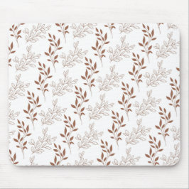 茶色の赤いレトロヴィンテージ葉パターン マウスパッド