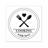 茶色の赤い料理（ロゴ付き） セルフインキングスタンプ (デザイン)