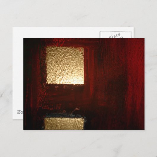 茶色の赤い金ゴールド抽象芸術 ポストカード (正面/裏面)