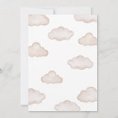 茶色の赤ちゃんクマの風船 ベイビーシャワー 招待状 (裏面)