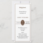 茶色の赤ちゃんシャワーパーソナライズされた 招待状 (正面)